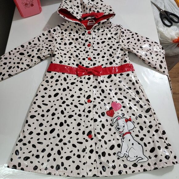 Disney Other - Girls Vintage Disney Store 101 Dalmatians Print Hooded Raincoat Jacket Size 7/8